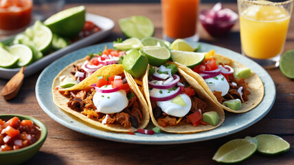 Tex-Mex Morning Fiesta: Spice Up Your Morning with Tex-Mex Favorites like Breakfast Tacos, Chilaquiles, Salsa, and a Margarita Mocktail, Generative AI