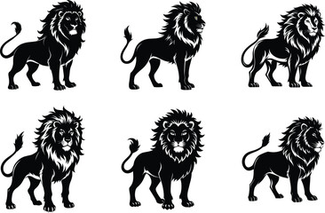 set of silhouettes of animals