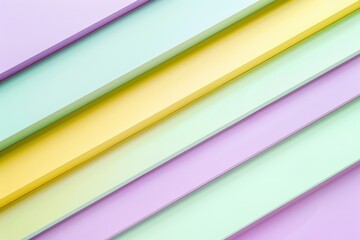 Fototapeta premium Colorful boards overlap in a geometric pattern of yellow, green, and purple hues, creating a vibrant and modern design perfect for wallpapers, banners, and more