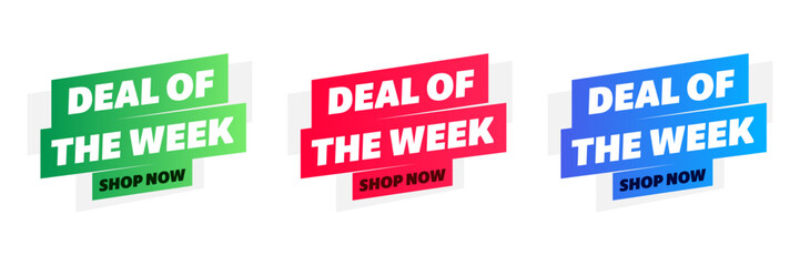 deal of the week shop now sale set colorful sticker