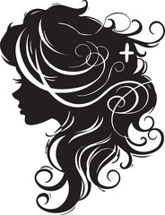 Hair saloon girl hair style silhouette
