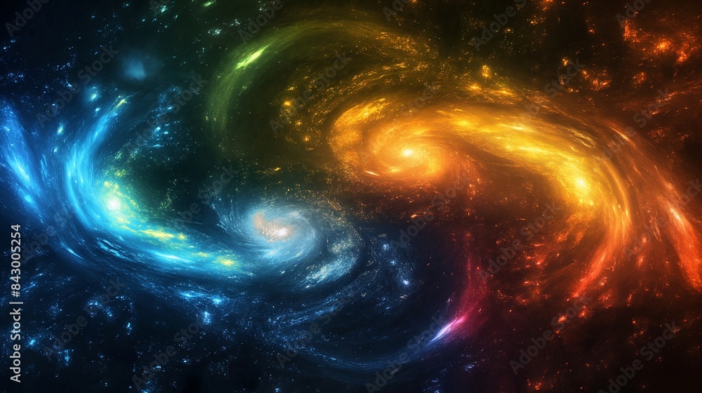 Wall mural a background resembling an artistic interpretation of the galaxy, with swirling nebulae in luminous 