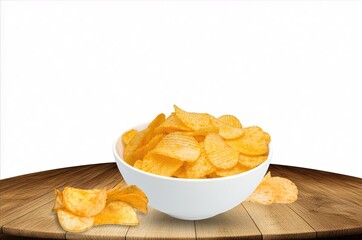 Tasty Chrispy Potato chips on the desk
