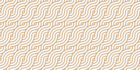 Fototapeta premium Overlapping Pattern Minimal diamond geometric waves spiral and abstract circle wave line. brown color seamless tile stripe geometric create retro square line backdrop pattern background.