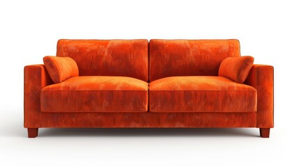 Fototapeta premium Contemporary suede couch sofa in modern color on a white background