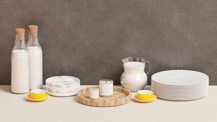 3D icon of a milk jug in a classic style, ideal for use in dairy farm advertisements.
