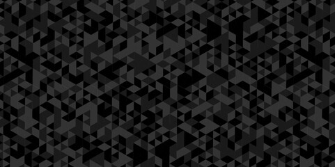 Vector geometric seamless diamond technology black and gray triangle element light background. Abstract digital grid light pattern black Polygon Mosaic triangle, business and corporate background.