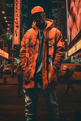 vintage style  streetwear in new york, vintage streetwear, streetwear in the city streetwear model