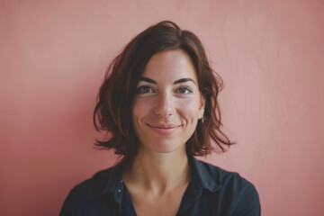 Fototapeta premium A close up portrait of a young woman with a subtle smile