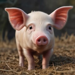 little pig with floppy ears in Farm
