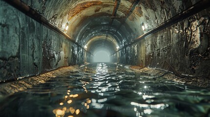 A tunnel with water running through it