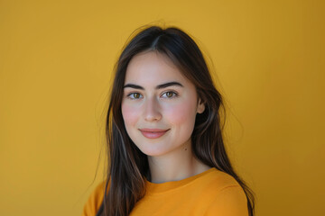 Fototapeta premium A close up portrait of a young woman with a subtle smile