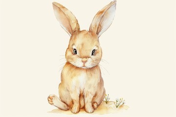 Obraz premium Illustration of cute bunny in watercolor style isolated on background