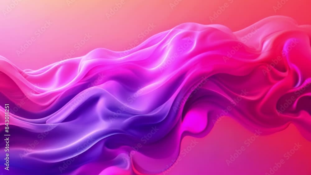 Poster a digitally rendered image of a pink and purple fabric with a gradient mesh effect, flowing and ripp