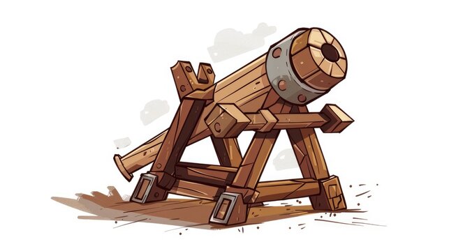 A cartoon illustration of a ballista weapon