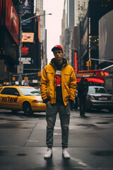 vintage style  streetwear in new york, vintage streetwear, streetwear in the city streetwear model