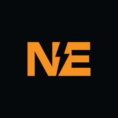 NE Letter Initial Logo Design Template Vector Illustration