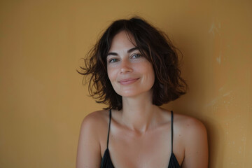 Fototapeta premium A close up portrait of a young woman with a subtle smile