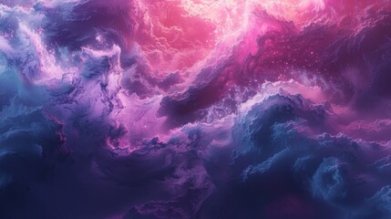 A colorful, swirling galaxy with purple and blue hues