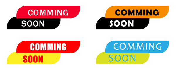 Coming soon stiker, badge, label vector illustration design element.
