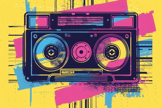 retro boombox vector illustration