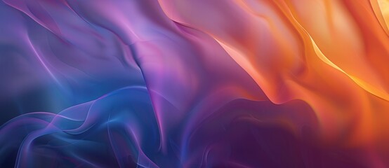 Fototapeta premium Colorful waves of blue and orange light create a modern, vibrant texture with a sense of flow and movement, evoking mystery and magic