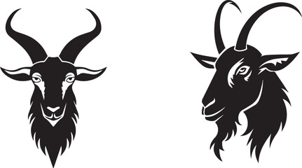 Goat animals head icon silhouette © A.P vector 
