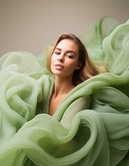 illustration of a woman modeling in a studio
