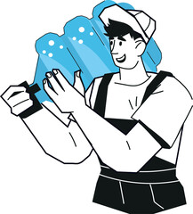 Banner for bottled water delivery services. Water purification and delivery concept.