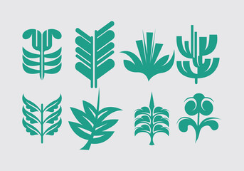 Floral leaf nature botanical pattern collection sticker set clip art element art print editable