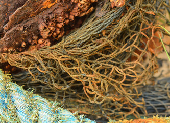 detalhe de rede de pesca