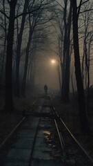 Fototapeta premium walking in the fog
