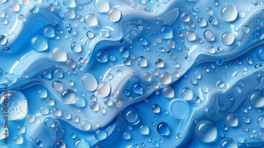 Aufkleber a high-resolution image showing an intricate pattern of water and air bubbles on a flowing blue back