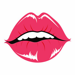 Obraz premium red lips isolated on white