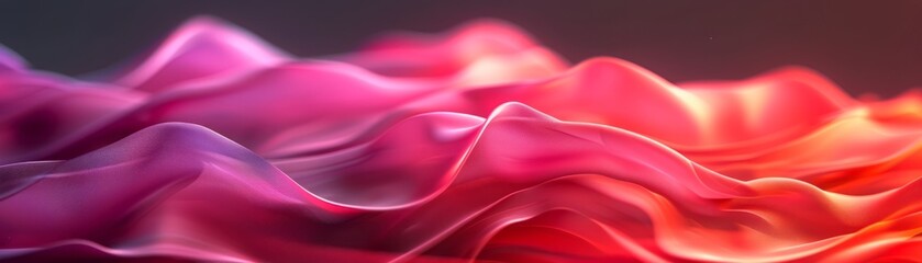 Obraz premium Abstract Pink And Orange Fabric Waves In Dark Background