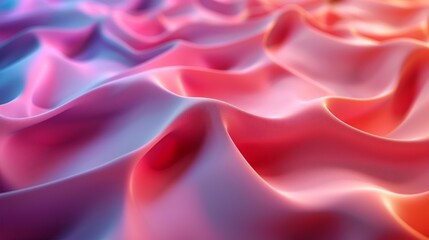 Obraz premium Close Up of Pink and Blue Satin Fabric Draped and Illuminated