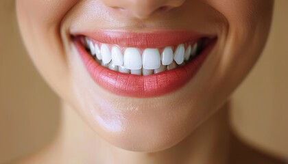Obraz premium Close Up Of A Woman Smiling With White Teeth