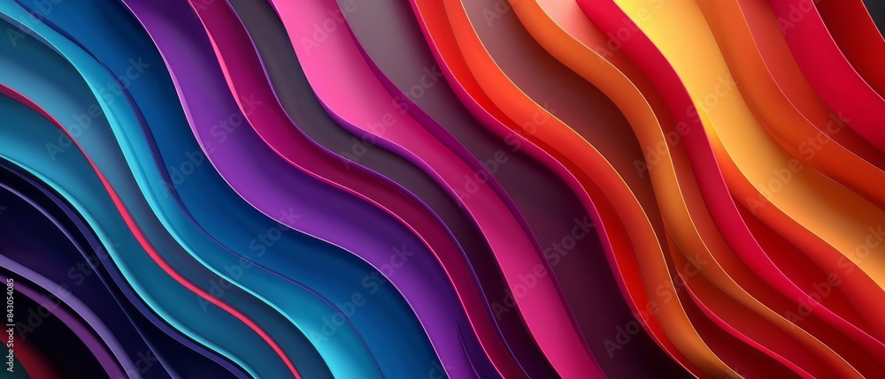 Poster abstract colorful wavy lines background design