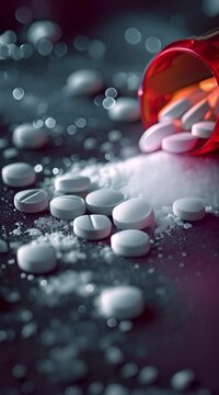 Drugs! Say "no day world concept" instead.drug misuse against a gloomy backdrop.