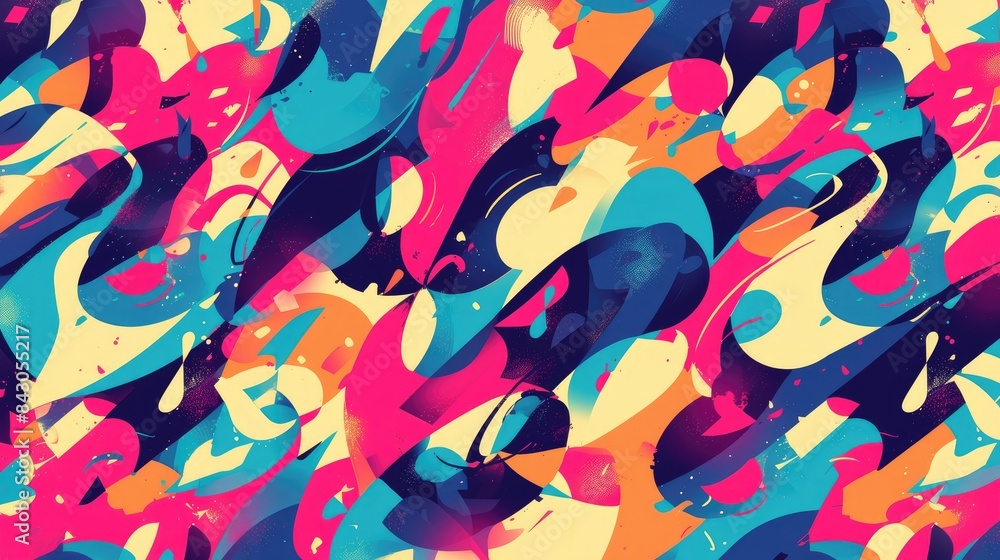 Poster a vibrant and abstract pattern perfect for backgrounds this decorative backdrop is versatile ideal f