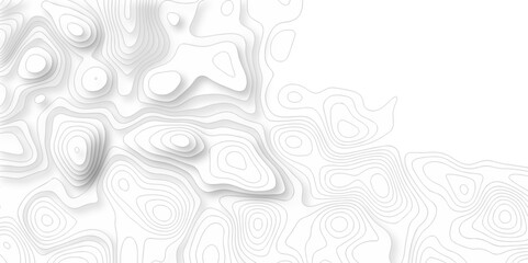 Vector geography landscape Topo contour map on white background, Topographic contour lines. Seamless pattern with lines Topographic map. Geographic mountain relief diagram line wave carve pattern.