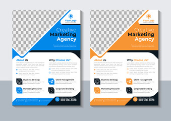 Creative Business Flyer Design Template, Marketing, Annual Report, layout, Vector Illustrator