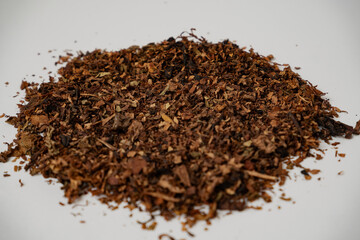 fine tobacco on the white background