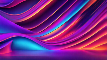 Fototapeta premium 3d neon abstract gradient background. abstract neon background concept. vibrant color , gradient colors 