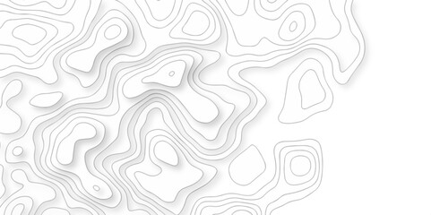 Vector geography landscape Topo contour map on white background, Topographic contour lines. Seamless pattern with lines Topographic map. Geographic mountain relief diagram line wave carve pattern.