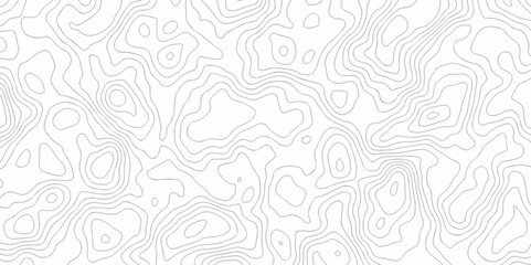 Obraz premium Vector geography landscape Topo contour map on white background, Topographic contour lines. Seamless pattern with lines Topographic map. Geographic mountain relief diagram line wave carve pattern.