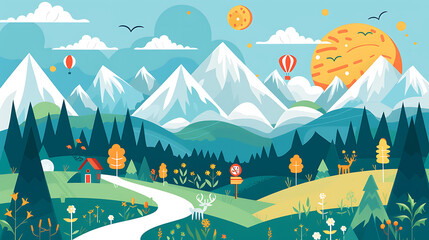 Naklejka premium landscape illustration