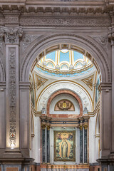 Obraz premium Valencia, Spain - April 20, 2024. View of the interior of the Basilica of the Sacred Heart of Jesus. Square frame