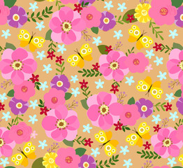 seamless pattern with flowers vector