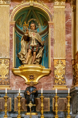 Valencia, Spain - April 20, 2024. View of the interior of the Basilica of the Sacred Heart of Jesus.